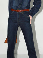 COCOBELLA High Waisted Stretch Vintage Slim Women Dark Blue Denim Jeans Pants