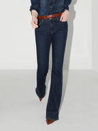COCOBELLA High Waisted Stretch Vintage Slim Women Dark Blue Denim Jeans Pants