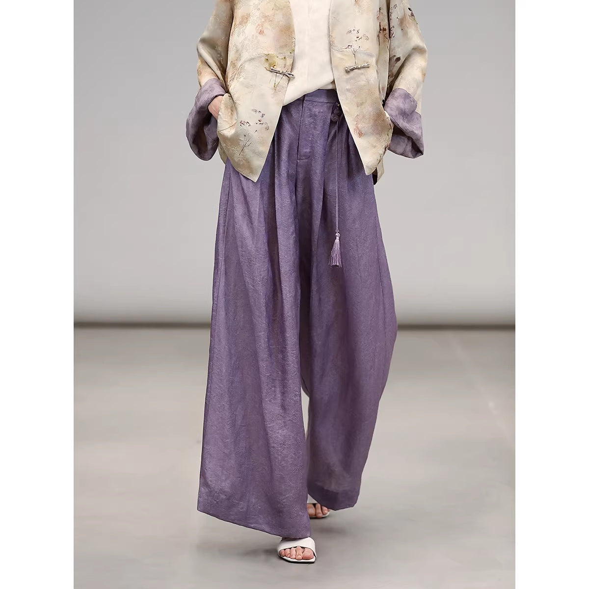 COCOBELLA_Jacquard_3D_Embellished_Oriental_Wide_Leg_Natural_Waist_Women_Lyocell_Pants_MISSTT