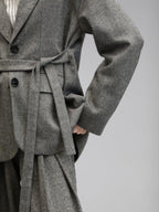 COCOBELLA Jacquard Herringbone Single Button Straight Fit Office Women Pockets Blazers