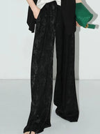 COCOBELLA Jacquard Stretch New Chinese Style Natural Waist Straight Leg Pants