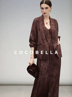 COCOBELLA Jacquard V Neck Neo Chinese A Line Sleeveless Office Travel Polyester Dresses