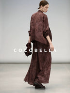 COCOBELLA Jacquard V Neck Neo Chinese A Line Sleeveless Office Travel Polyester Dresses