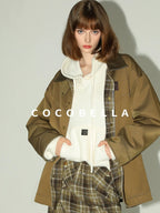 COCOBELLA Kangaroo Pocket Drawstring Streetwear Loose Fit Lantern Sleeves Hooded Hoodies