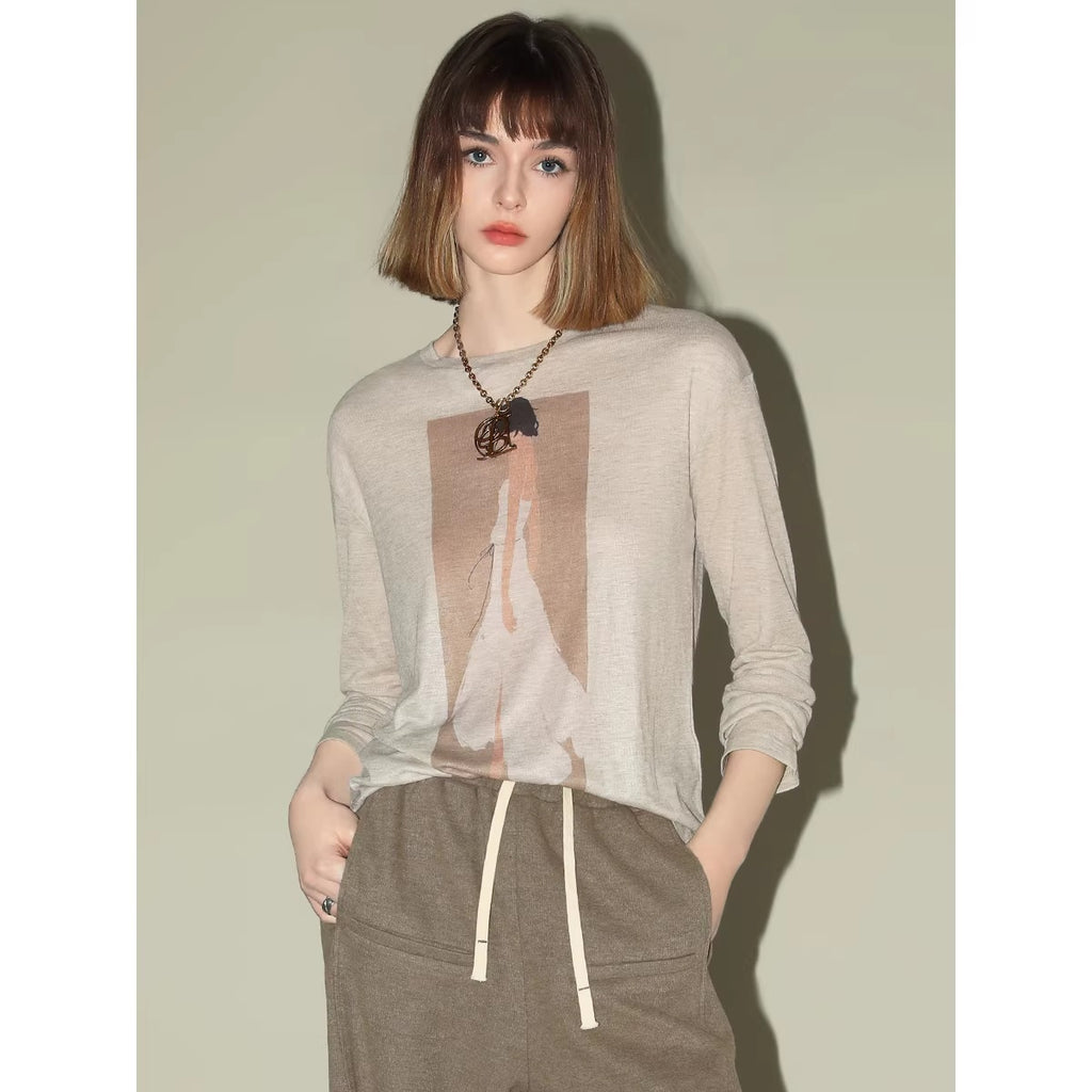 COCOBELLA_Lightweight_Creative_Print_Straight_Fit_Women_Office_Long_Sleeve_Khaki_Shirts_MISSTT