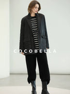 COCOBELLA Lightweight Mid Length Straight Office Commuter Women Black Padded Jackets