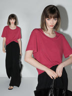 COCOBELLA Lightweight Polyester Casual Loose Fit Short Sleeve Solid T-Shirts