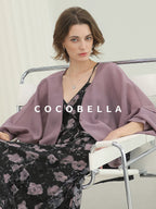 COCOBELLA Lightweight Viscose Silk Blend Straight Fit Long Sleeve Versatile Knit Sweater