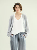 COCOBELLA Lightweight Viscose Silk Blend Straight Fit Long Sleeve Versatile Knit Sweater