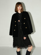 COCOBELLA Luxurious Faux Fur Double Breasted V Neck Classic Women Workwear Coats