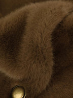 COCOBELLA Luxurious Faux Fur Double Breasted V Neck Standard Fit Ladies Commuter Jackets