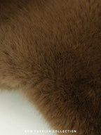 COCOBELLA Luxurious Faux Fur Double Breasted V Neck Standard Fit Ladies Commuter Jackets