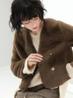 COCOBELLA Luxurious Faux Fur Short V Neck Ol Work Standard Fit Women Polyester Jackets