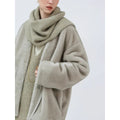 COCOBELLA_Luxurious_Faux_Fur_Straight_Fit_V_Neck_Women_Polyester_Pearl_Color_Jackets_MISSTT