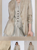 COCOBELLA Lyocell Tailored Straight Button Pocket Notch Lapel Womens Office Blazers