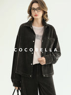 COCOBELLA Mall Inspired Relaxed Casual Collared Long Sleeve Women Shirt And Pants Set