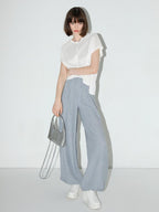 COCOBELLA Minimal Streetwear Jogger Tapered Natural Waist Women Casual Blue Pants