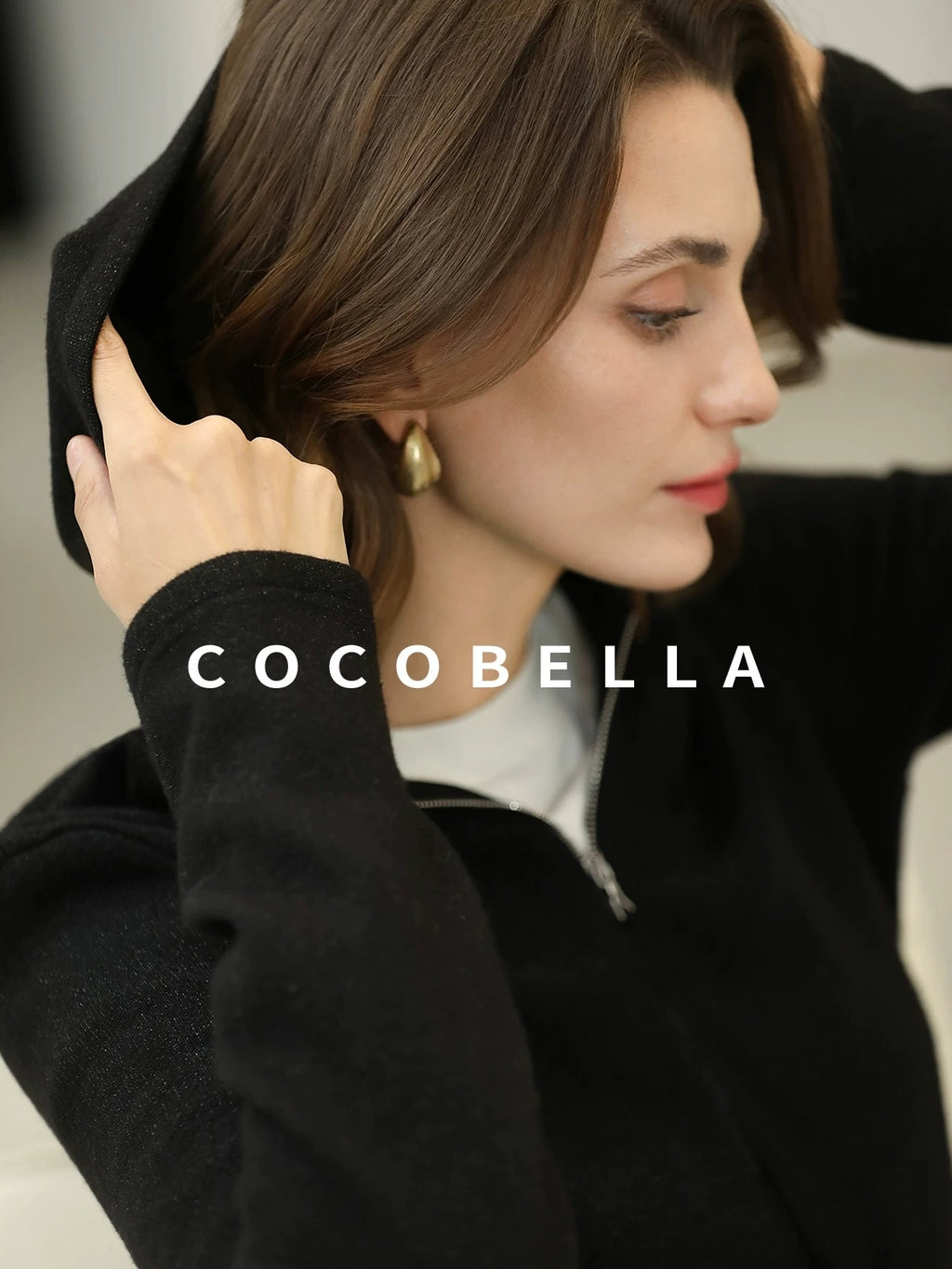 COCOBELLA Minimalist Asymmetric Loose Fit Long Sleeve Round Neck Women Commuter Shirts