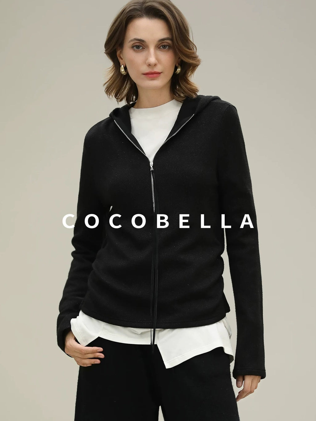COCOBELLA Minimalist Asymmetric Loose Fit Long Sleeve Round Neck Women Commuter Shirts