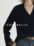 COCOBELLA Minimalist Brushed V Neck Loose Fit Long Sleeve Anti Static Women Shirts