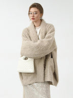 COCOBELLA Minimalist Commuter Mid Length Loose Fit Notch Collar Pocket Polyester Coats
