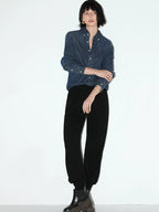 COCOBELLA Minimalist Tapered Harem Knit Natural Waist Women Viscose Stretch Pants
