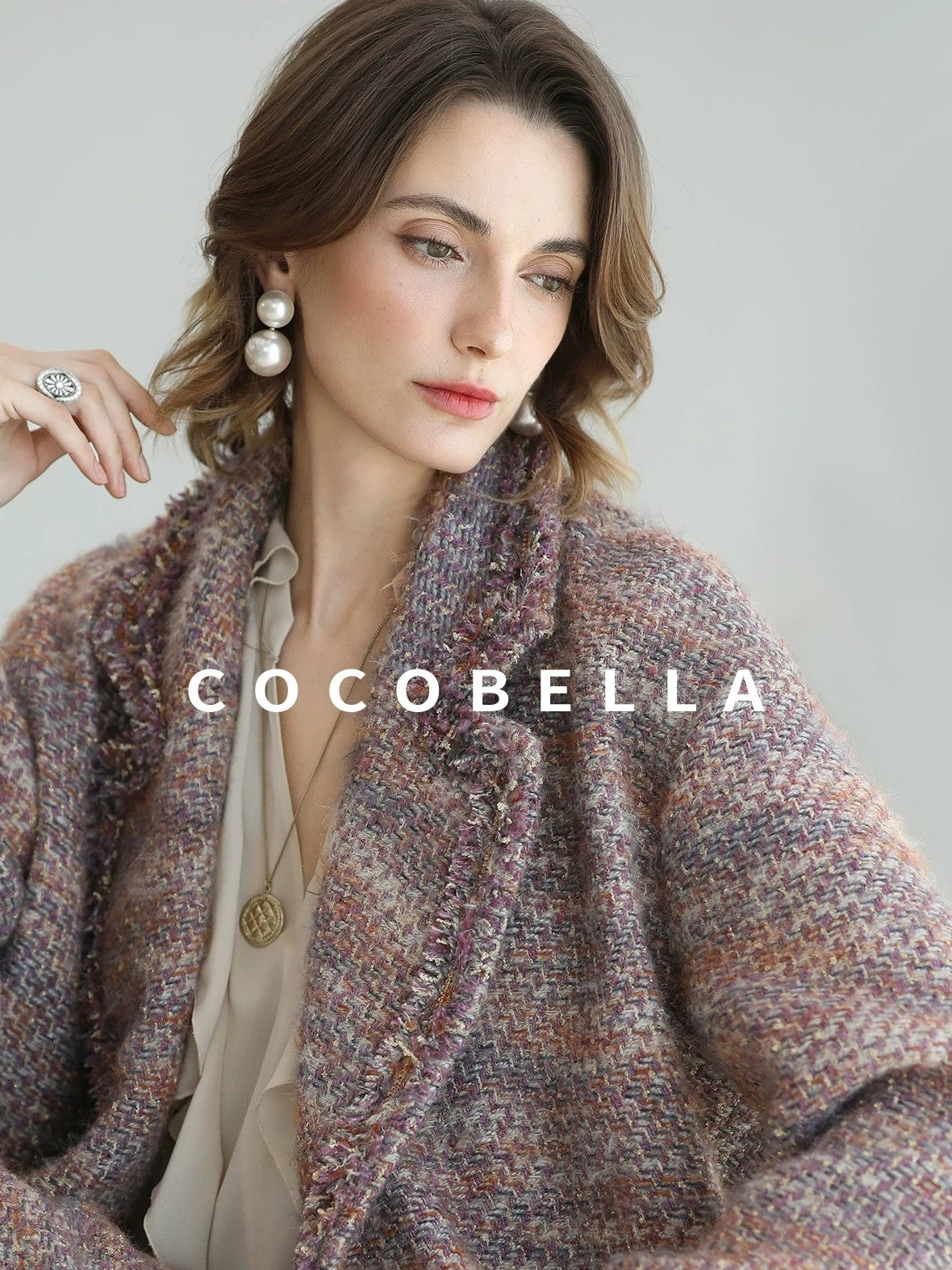 COCOBELLA Monet Mist Pink Light Luxe Cardigan Two Piece Women Short Skirt Set Skirts