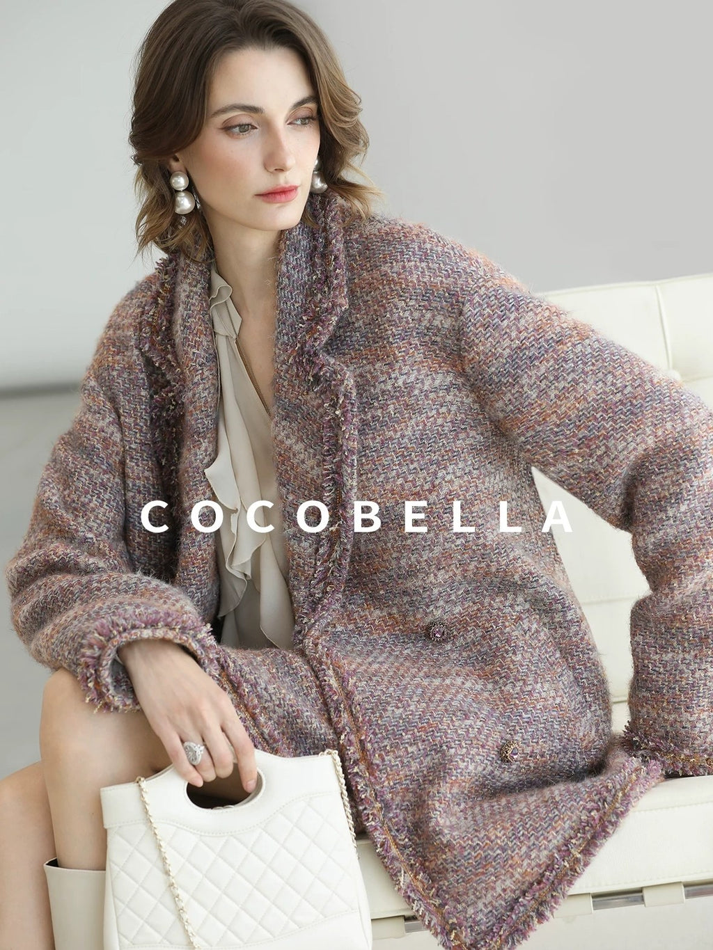COCOBELLA Monet Mist Pink Light Luxe Cardigan Two Piece Women Short Skirt Set Skirts