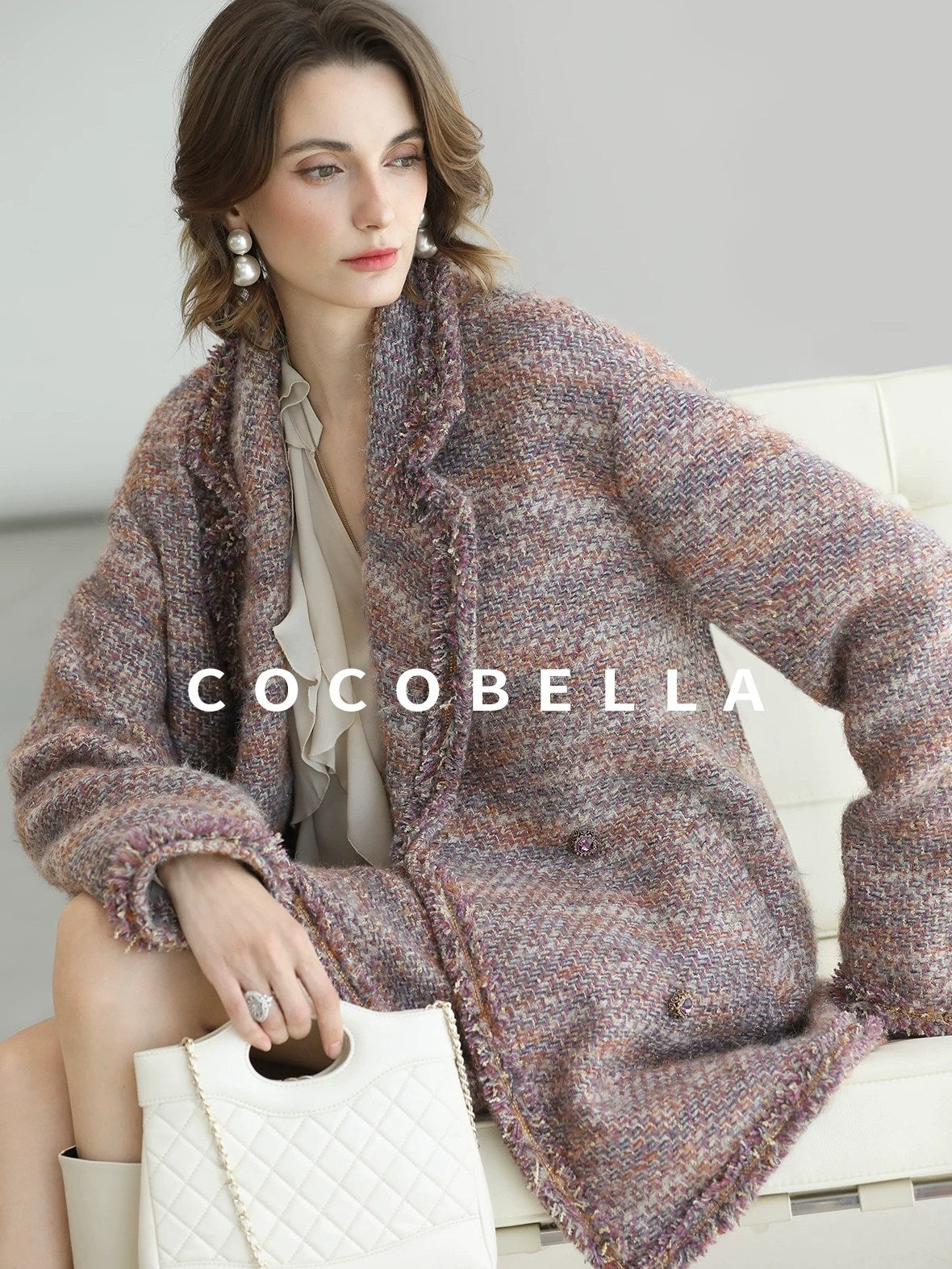 COCOBELLA Monet Mist Pink Light Luxe Cardigan Two Piece Women Short Skirt Set Skirts