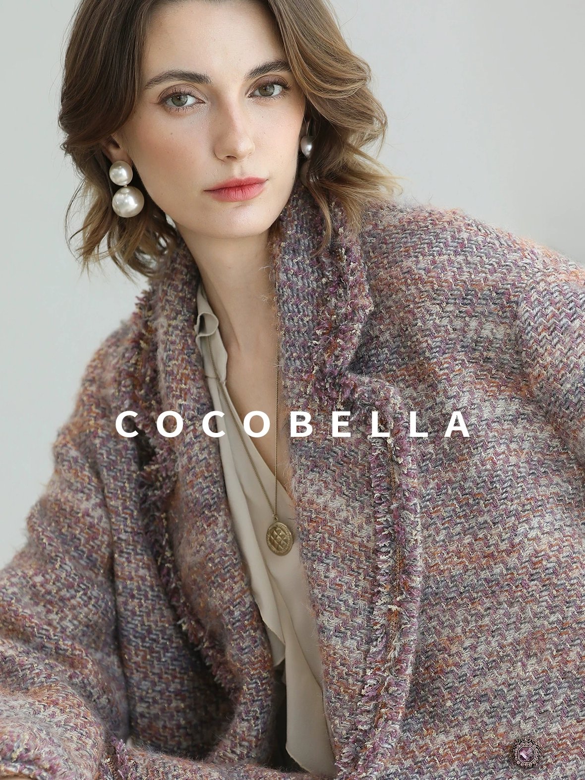 COCOBELLA Monet Mist Pink Light Luxe Cardigan Two Piece Women Short Skirt Set Skirts