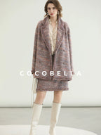 COCOBELLA Monet Mist Pink Light Luxe Cardigan Two Piece Women Short Skirt Set Skirts