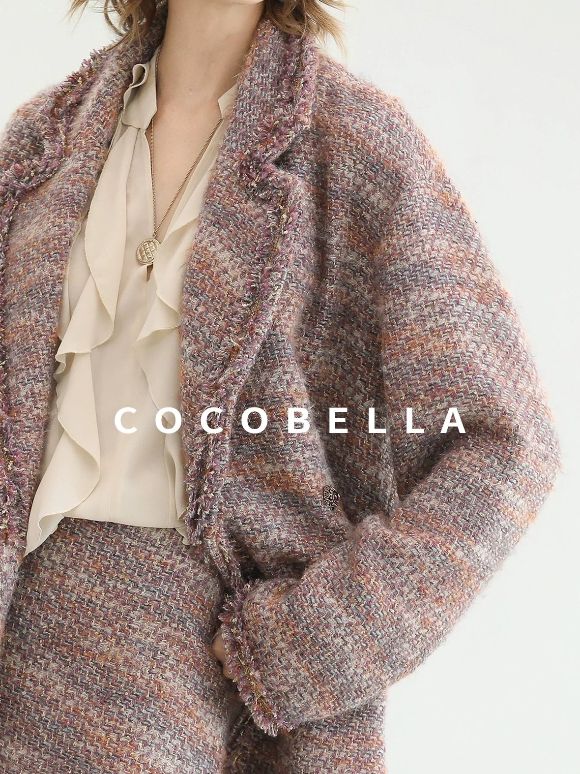 COCOBELLA Monet Mist Pink Light Luxe Cardigan Two Piece Women Short Skirt Set Skirts