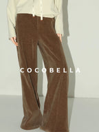 Natural Waist Wide Leg Stitched Panel Vintage Workwear Women Pants