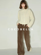 Natural Waist Wide Leg Stitched Panel Vintage Workwear Women Pants