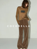 Natural Waist Wide Leg Stitched Panel Vintage Workwear Women Pants