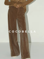 Natural Waist Wide Leg Stitched Panel Vintage Workwear Women Pants