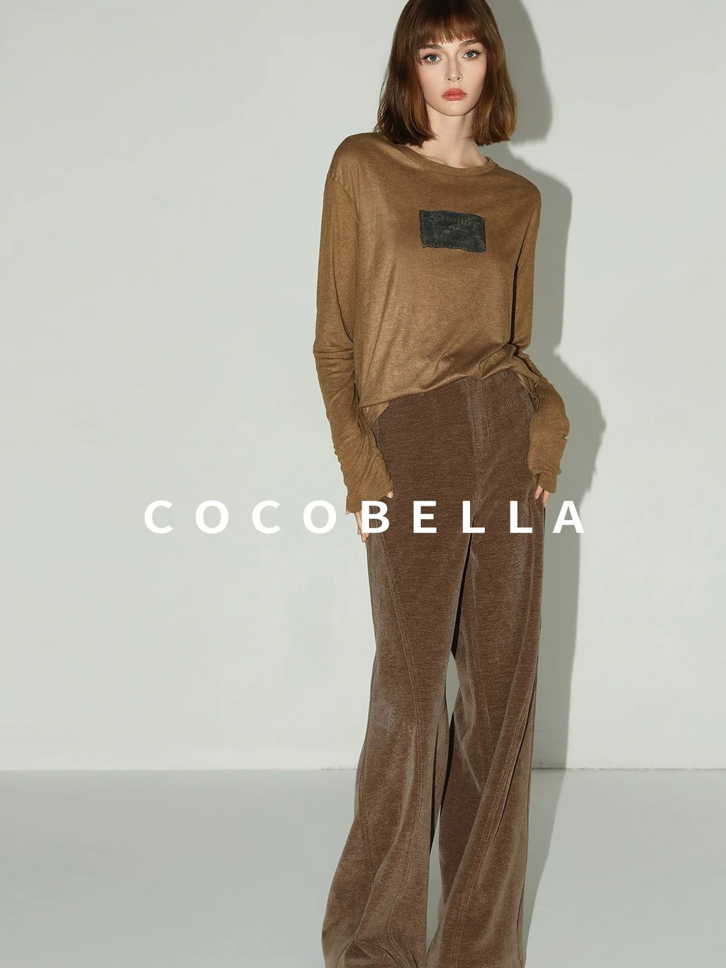 Natural Waist Wide Leg Stitched Panel Vintage Workwear Women Pants