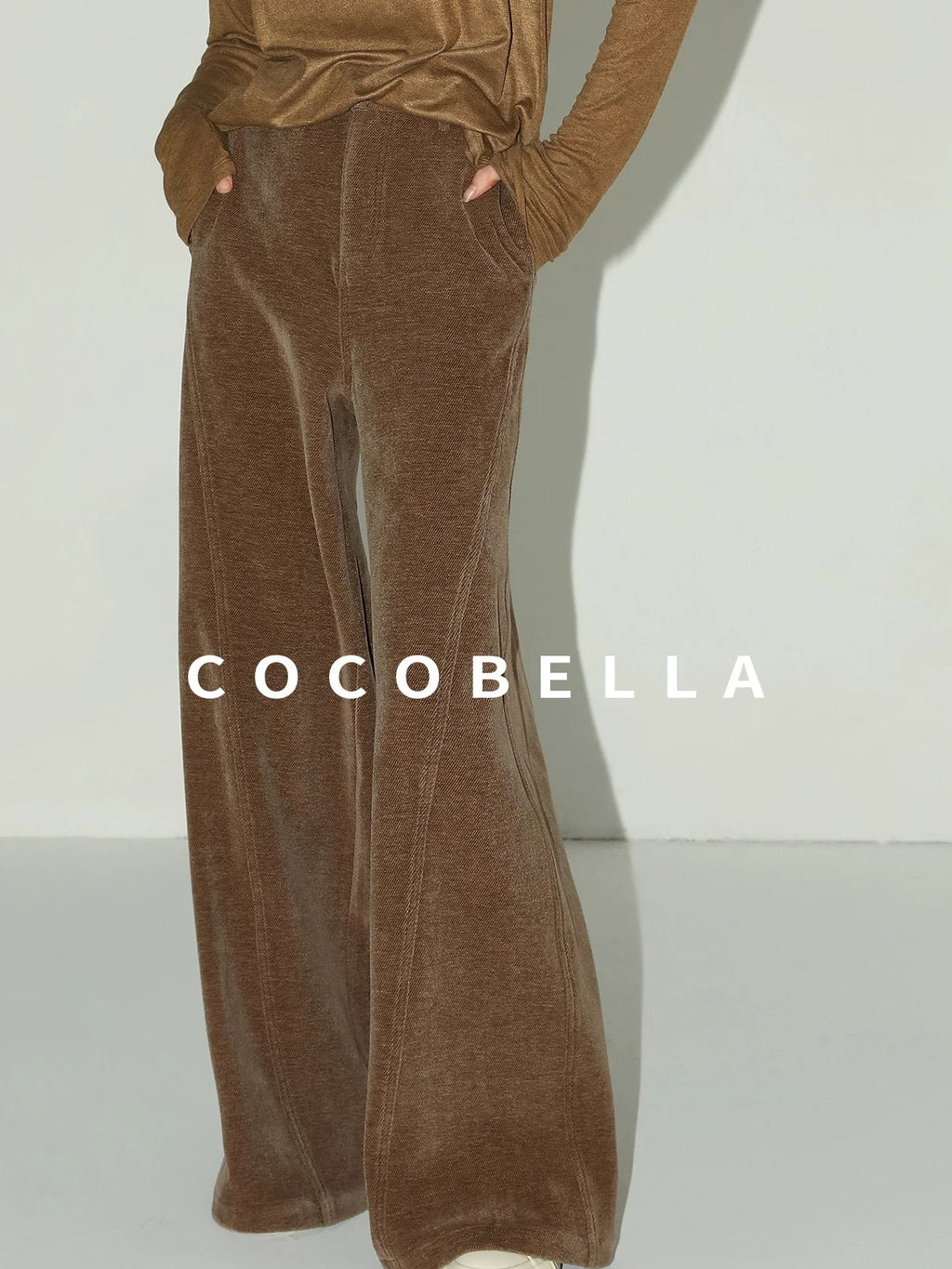 Natural Waist Wide Leg Stitched Panel Vintage Workwear Women Pants
