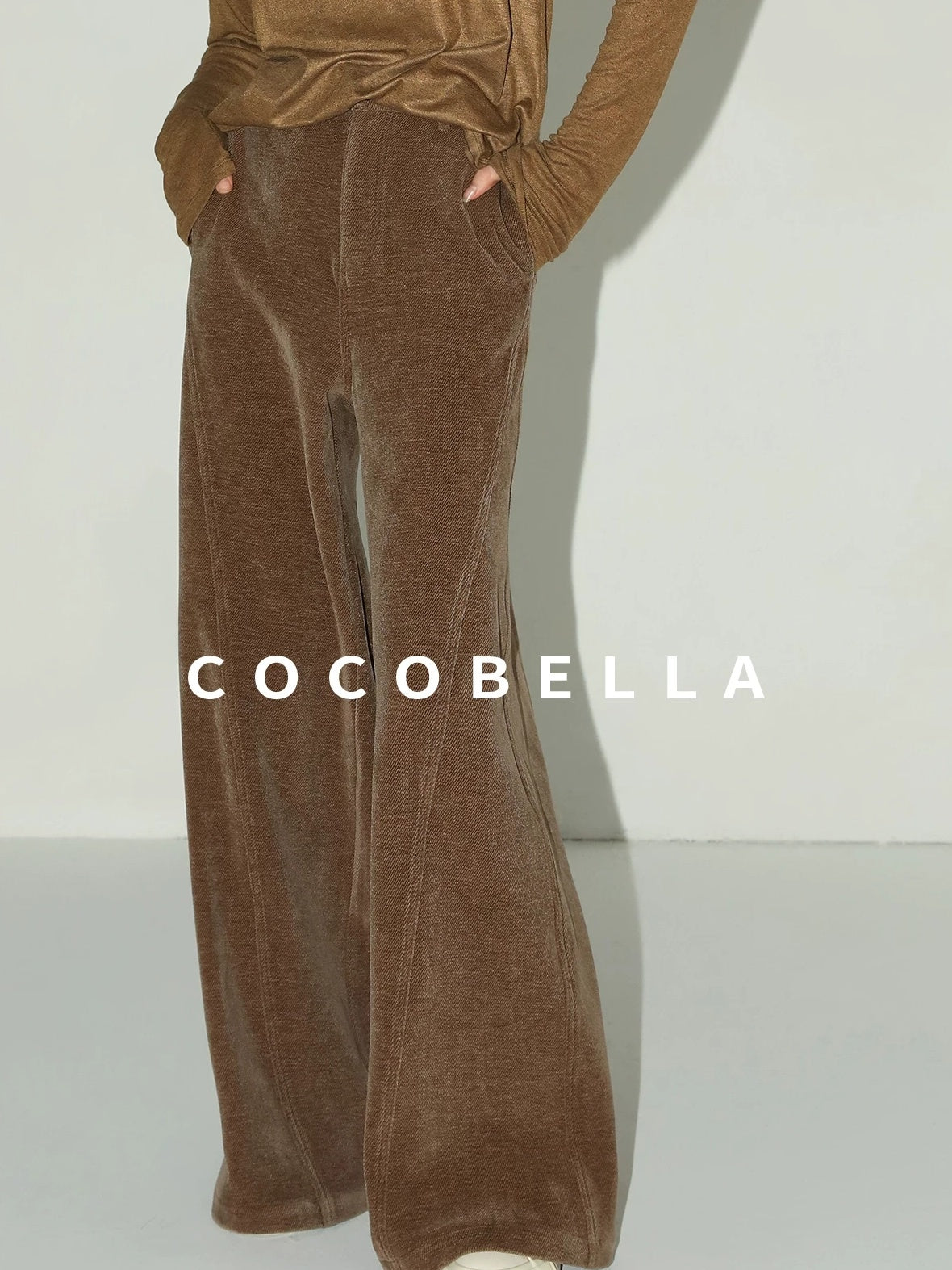 Natural Waist Wide Leg Stitched Panel Vintage Workwear Women Pants