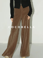Natural Waist Wide Leg Stitched Panel Vintage Workwear Women Pants