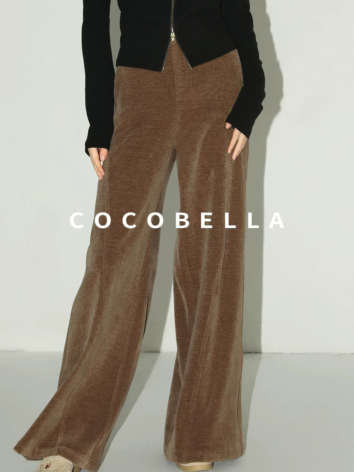 Natural Waist Wide Leg Stitched Panel Vintage Workwear Women Pants