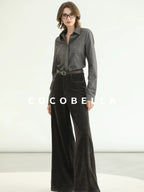 COCOBELLA Office Ready Vintage Wide Leg Rivet Pockets Natural Waist Zip Fly Women Pants