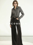 COCOBELLA Office Ready Vintage Wide Leg Rivet Pockets Natural Waist Zip Fly Women Pants