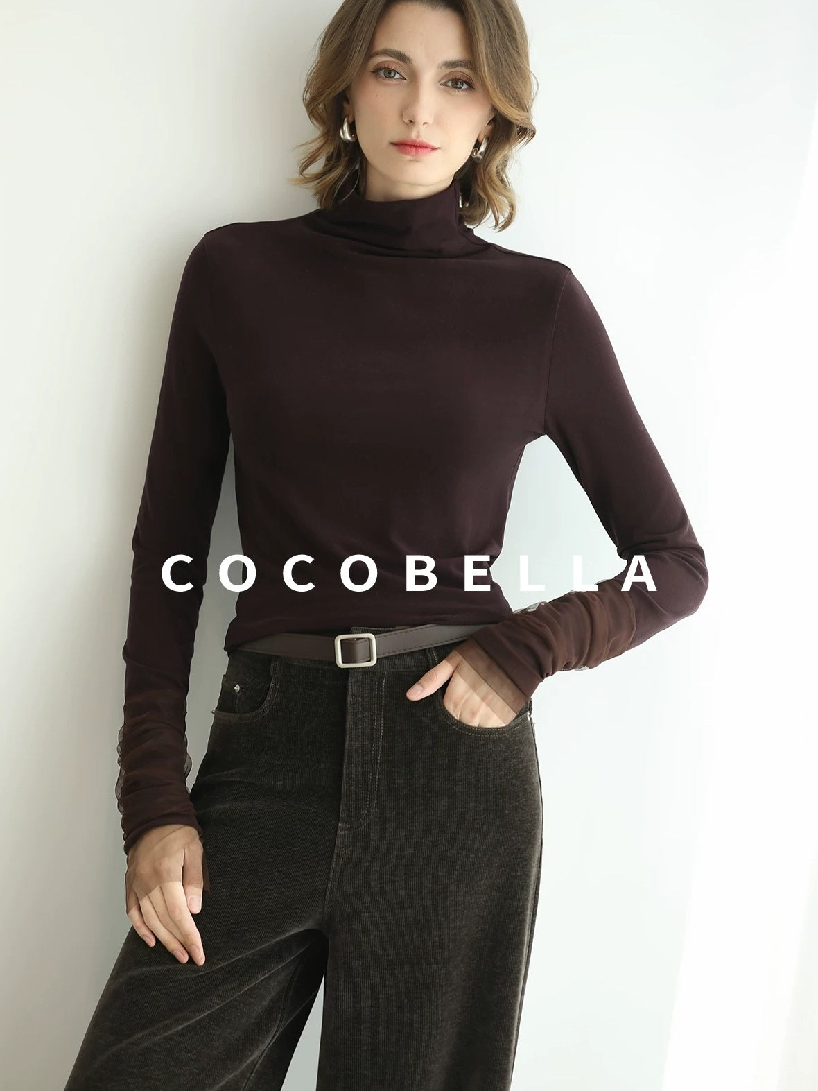 COCOBELLA Office Ready Vintage Wide Leg Rivet Pockets Natural Waist Zip Fly Women Pants