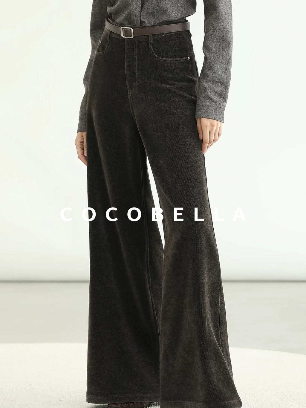 COCOBELLA Office Ready Vintage Wide Leg Rivet Pockets Natural Waist Zip Fly Women Pants