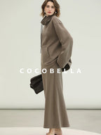 COCOBELLA Oversized Drawstring Kangaroo Pocket High Neck Pullover Casual Women Sweatshirts