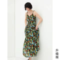 COCOBELLA_Painterly_Floral_V_Neck_Ruched_Tie_Strap_A_Line_Women_Work_Slip_Dresses_MISSTT