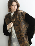 COCOBELLA Patchwork Button Short Loose Office Stand Collar Women Padded Jackets