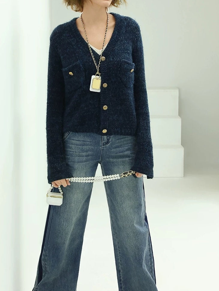COCOBELLA Patchwork Denim Straight Leg Natural Waist Zipper Fly Women Jeans Pants
