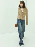 COCOBELLA Patchwork Denim Straight Leg Natural Waist Zipper Fly Women Jeans Pants